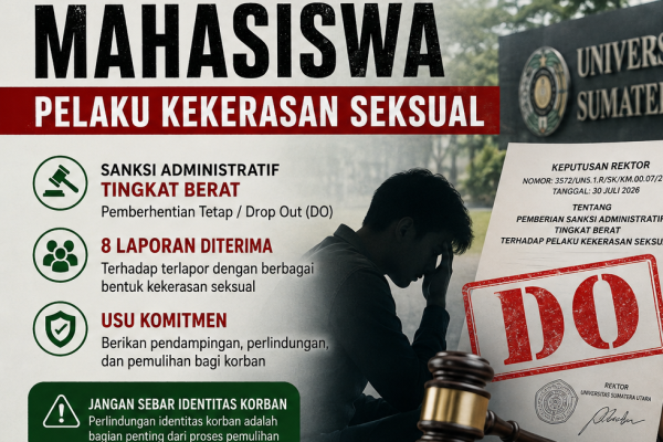 USU Pecat Mahasiswa Pelaku Kekerasan Seksual
