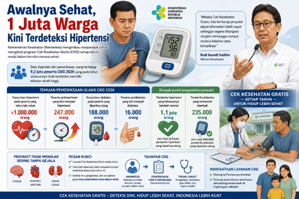 Awalnya Sehat, 1 Juta Warga Kini Terdeteksi Hipertensi