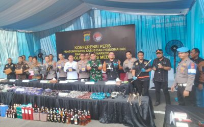 Jaringan Narkoba Internasional Digulung, Polrestabes Medan Musnahkan Barang Bukti
