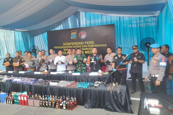 Jaringan Narkoba Internasional Digulung, Polrestabes Medan Musnahkan Barang Bukti