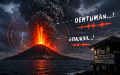 Erupsi Gunung Anak Krakatau Disertai Dentuman
